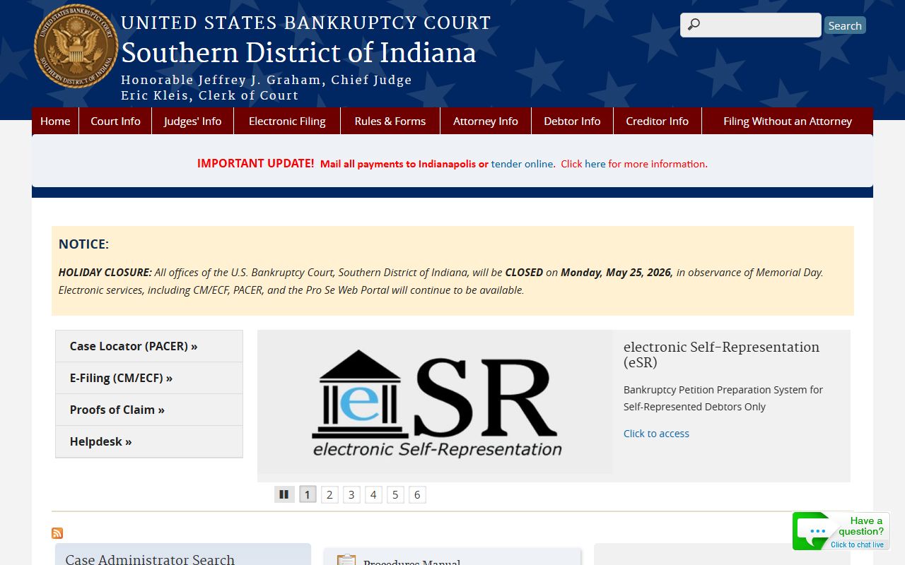 U.S. Bankruptcy Court Southern District of Indiana records near Marion County