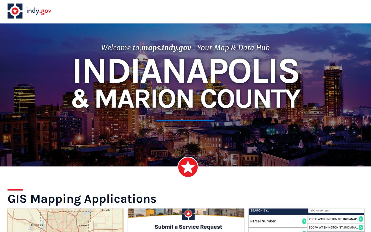 Marion County GIS hub with public safety tools for warrant research